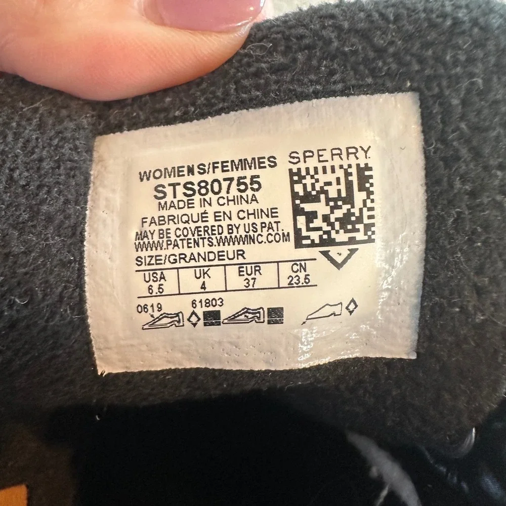 Sperry Saltwater Duck Boots Womens 6.5 Black Quilted Waterproof Outdoor Classic